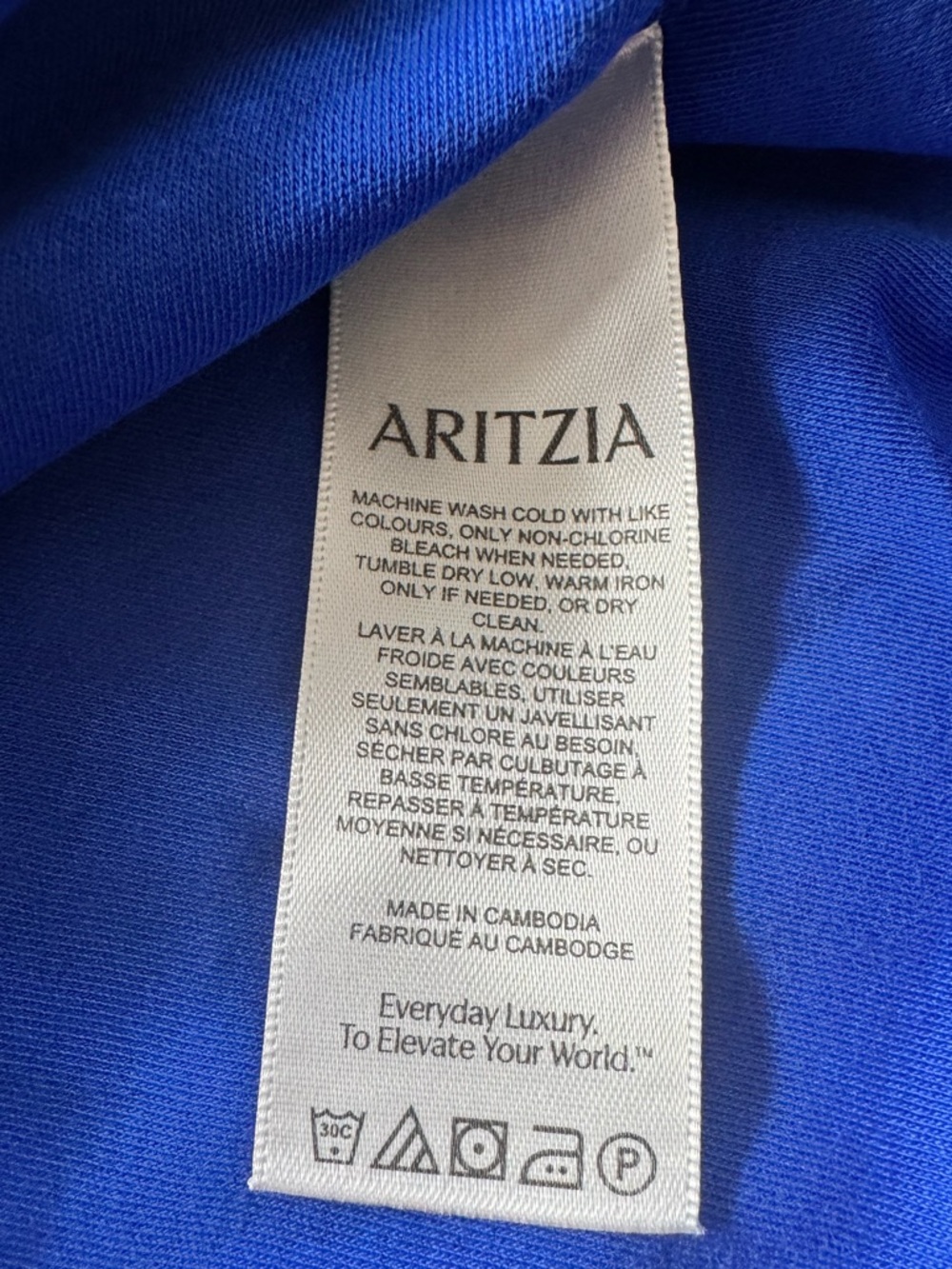 Babaton Aritzia InterLock Cotton Function T-Shirt Ablaze Blue limited edition M - Picture 7 of 8